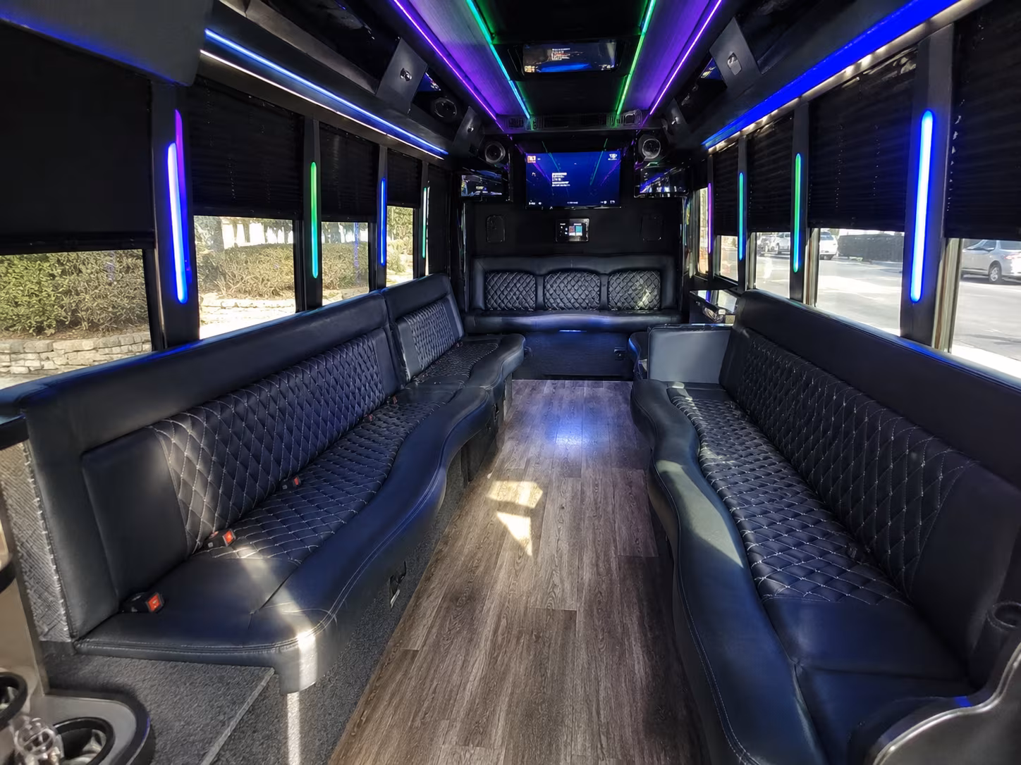 menifee 15 passenger party bus interior