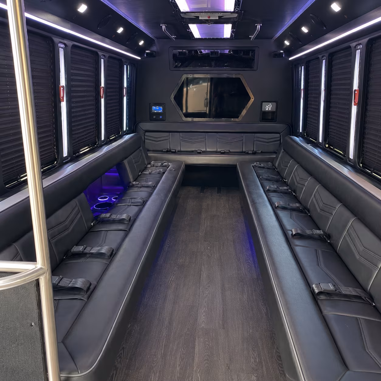 menifee 18 passenger party bus interior