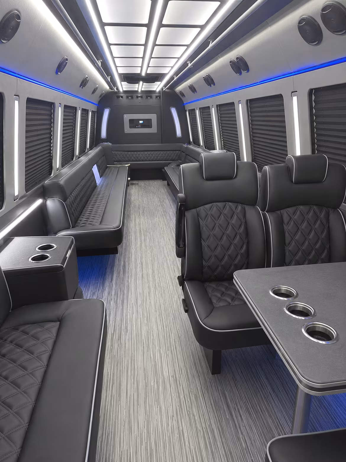 menifee 25 passenger party bus inside
