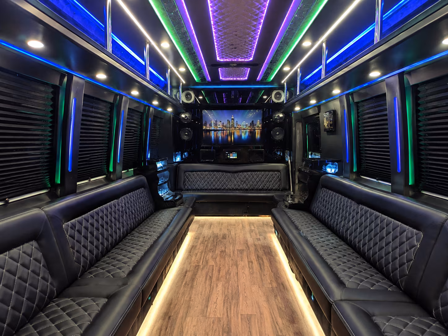menifee 25 passenger party bus interior