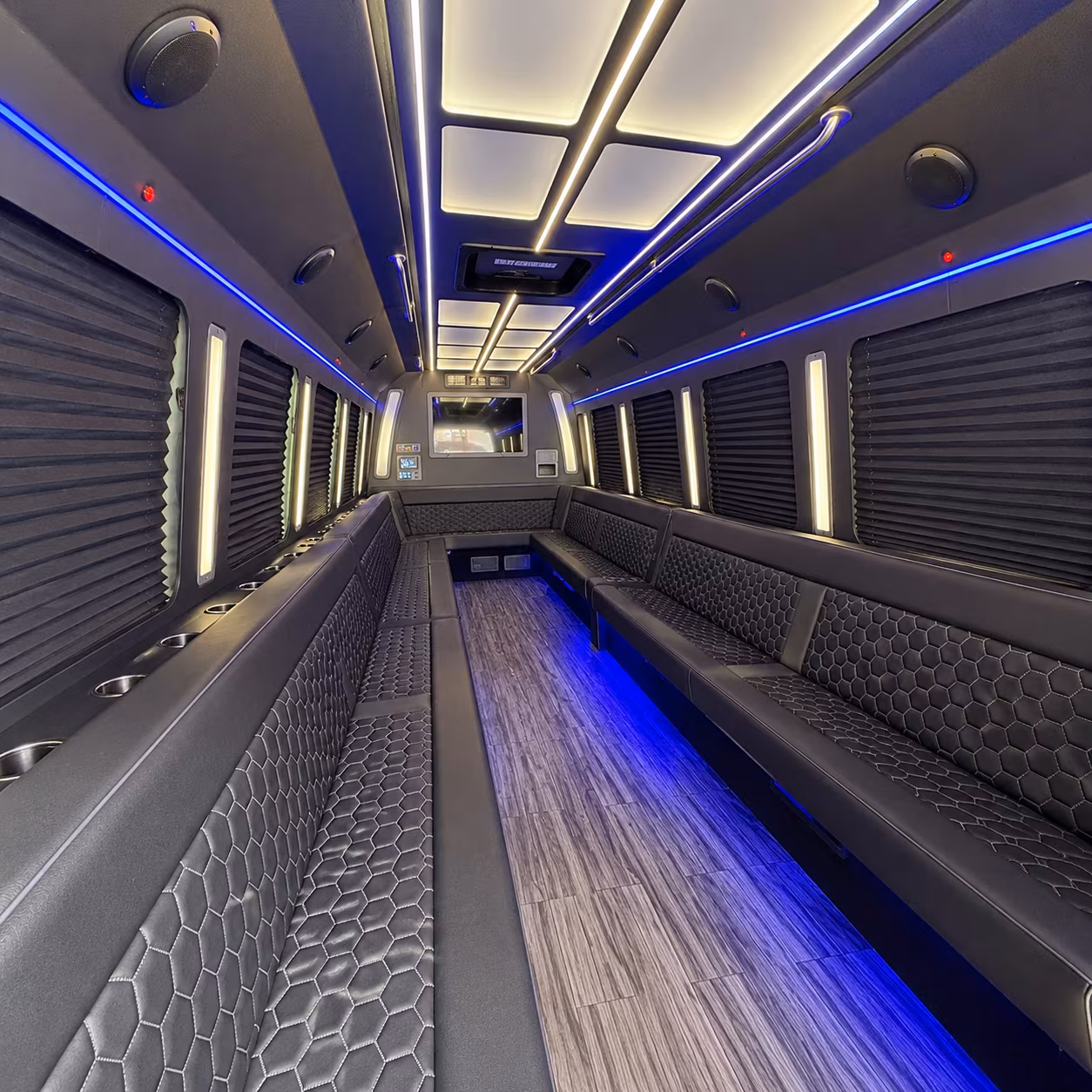 menifee 30 passenger party bus interior