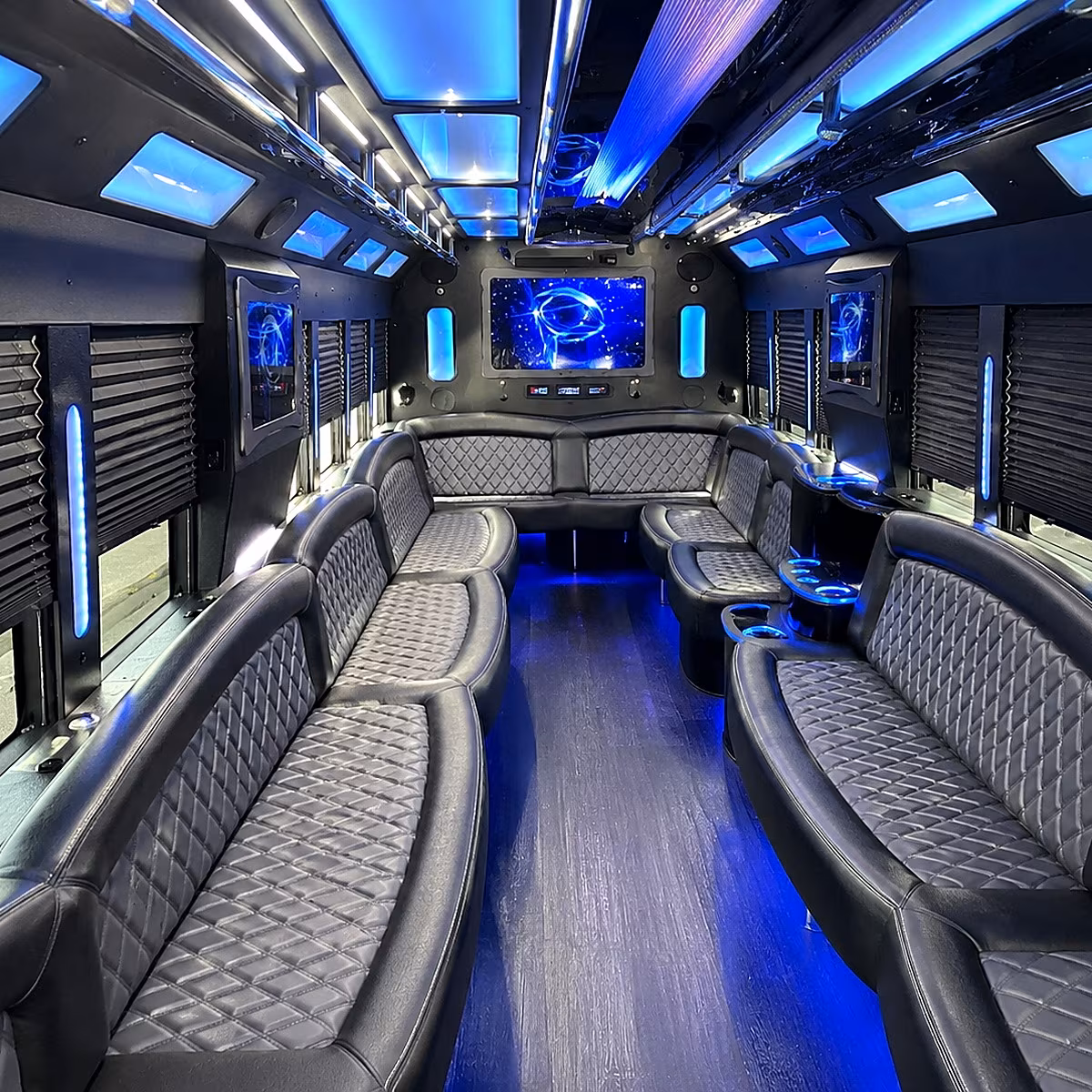 menifee 50 passenger party bus interior